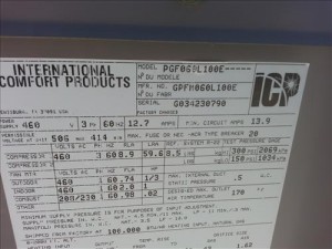 ICP gas pack label