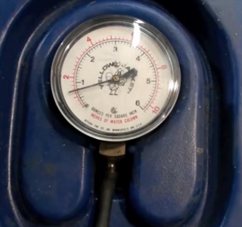 gas pressure gauge inches water