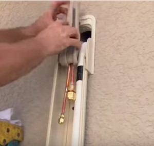 DIY Heat Pump Ductless Mini Spit Bending the lineset