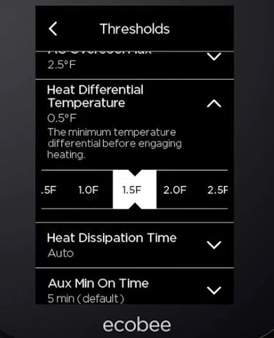 Thermostats With Adjustable Cycle Rate Differential Ecobee
